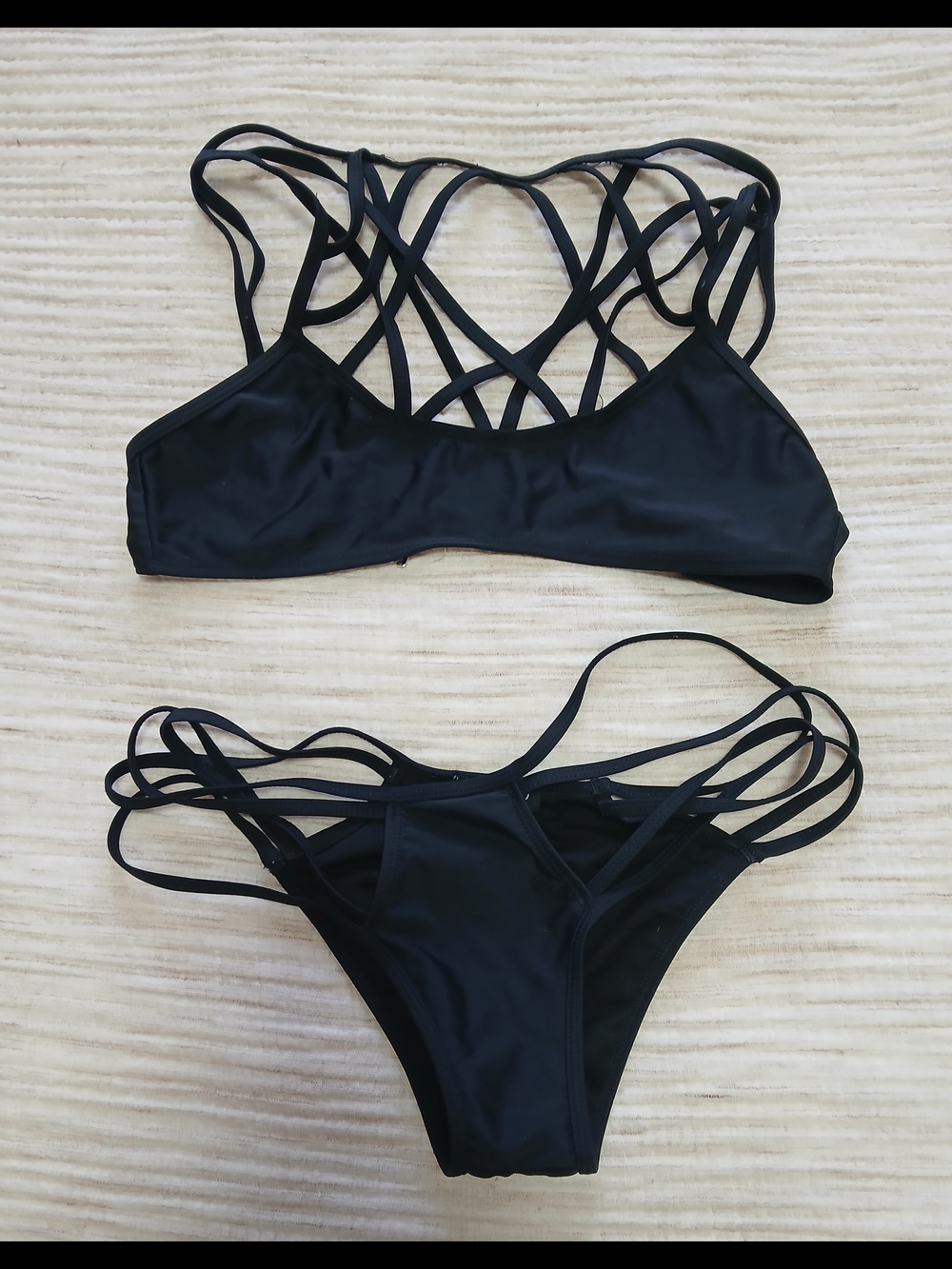 Strappy Black Women's Bikini Set